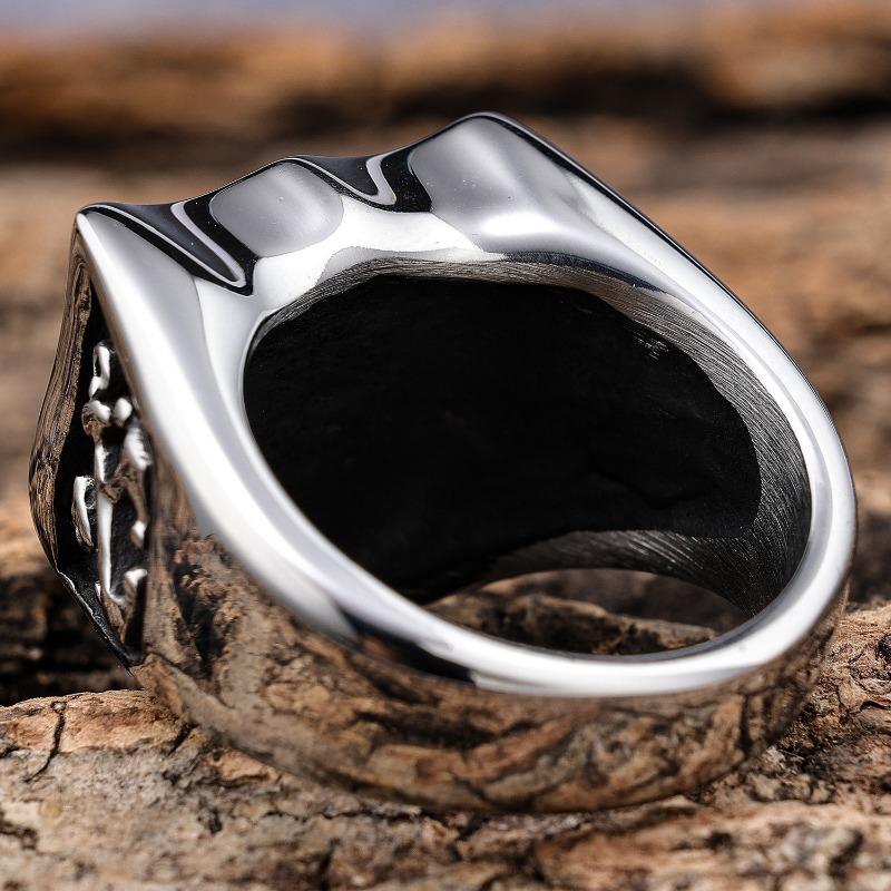 Personalized Trendy Punk Style Daily Street Photography Boat Anchor Ring