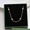 Dainty Lucky Leaf Necklace for Women 925 Silver Trendy 14K Gold Plating Cute White CZ Flowers Pendant Choker Necklaces