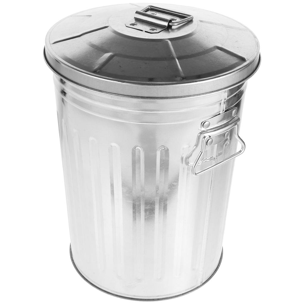 Metal Trash Can Outdoor Garbage Small Wastebasket Recycling Bin Iron Kitchen Office
