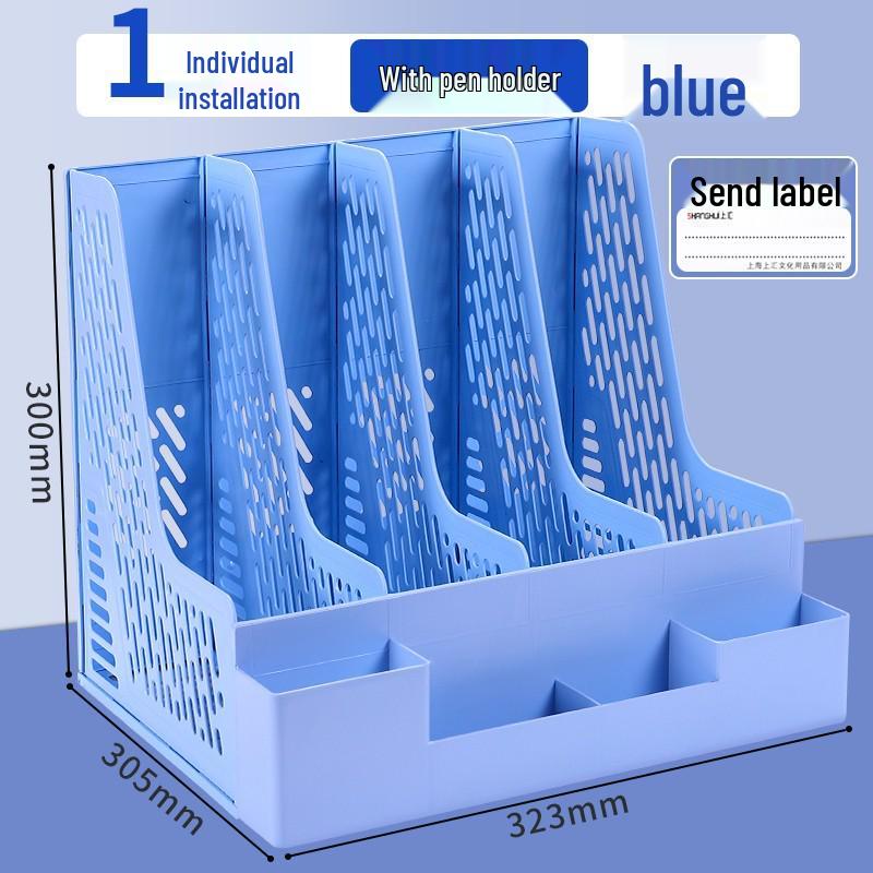 Three-Column Office File Rack: Multi-Layer Thickened Organizer for Study Supplies and Archive Folders
