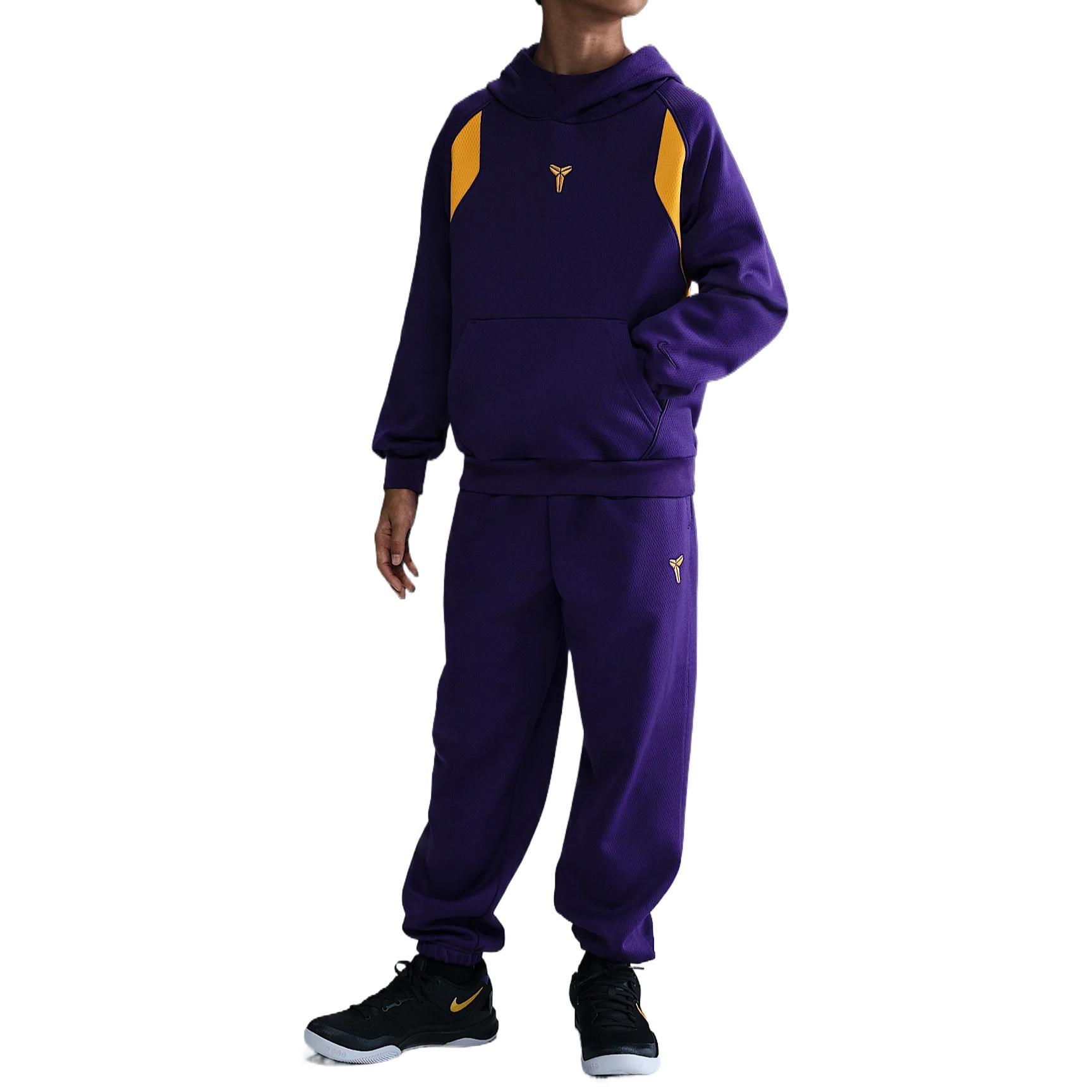 (GS) Nike Kobe Therma-FIT Pullover Hoodie Court Purple Univesity Gold Kids HJ1028-547 L