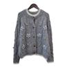 Autumn and winter new loose lazy wind knitted cardigan embroidery design gentle wind sweater jacket women