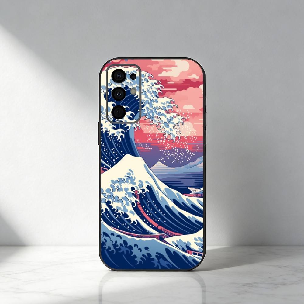 The Great Wave Off Kanagawa Phone Case For Samsung S25,S24,S21,S22,S23,S30,Ultra,S20,Plus,Fe,Note,5G Black Cover