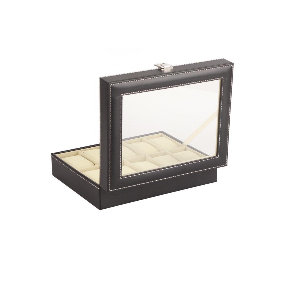 PU Leather Watch Storage Box Black Watch Box Durable Watch Organizer  Watch Display