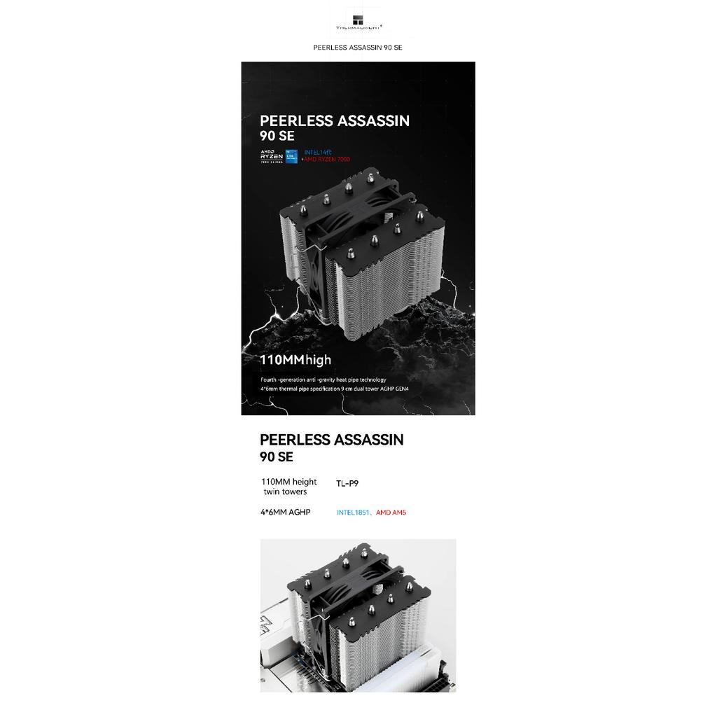 Thermalright Peerless Assassin 90 SE Dual-Tower CPU Cooler High Performance Air Cooler for AM4 AM5 Intel LGA1851/1700 PA 90 SE