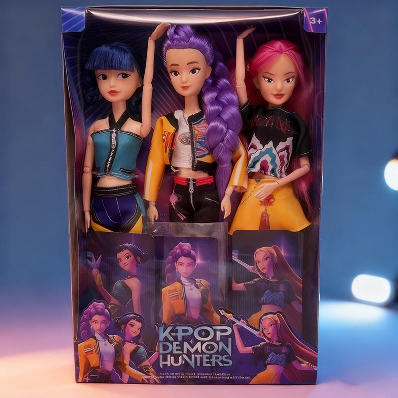 anime K Pop Demon Hunters Group of Witch Hunters High Appearance Glue Doll Girl Heart Decorative Doll Holiday Gifts