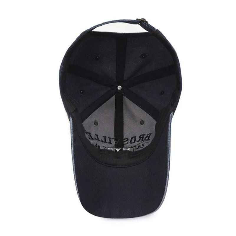 Four Seasons Men's Baseball Cap Casual Washed Denim Embroidered Cap Curved Brim Bowler Sun Hat High Quality Sports Summer Hat