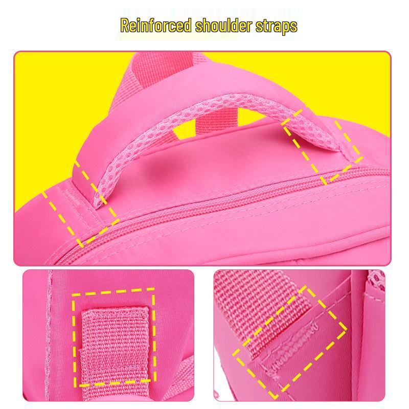 Cute Cartoon Double-Shoulder Backpack with Two-Wheel and Six-Wheel Options, 3-Piece Set for Primary School Students