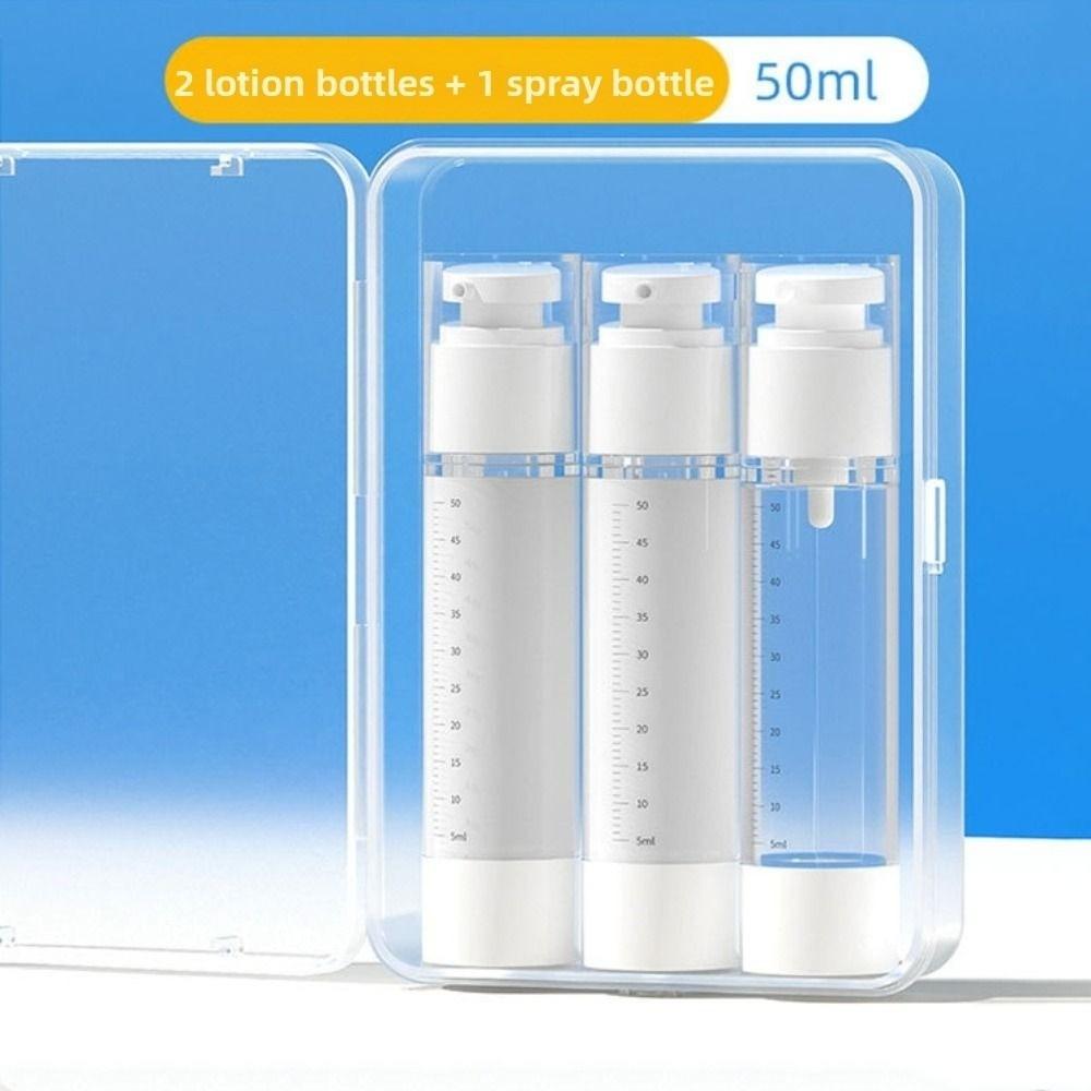 

Reusable Vacuum Press Pump Bottles Leak Proof Empty Bottle Kit Liquid Dispenser Bottle Moisturizer 50ML Set G