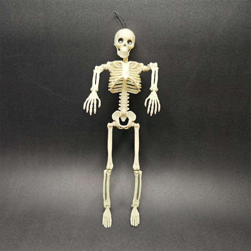 New 40Cm Funny Skull Pendant Joint Adjustable Halloween Horror Ornaments Charm Human Skeleton Model Halloween Gift OneSize