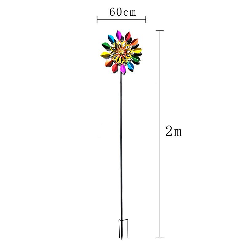 Outdoor Wrought Iron Windmill Decoration for Garden or Courtyard