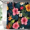 Tropical Leaves Shower Curtains Watercolour Green Palm Leaf Monstera Bath Curtain Black Polyester Home Bathroom Decor with Hooks