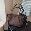 Wildleder-Schultertaschen für Damen Große Wildleder-Tragetaschen Leichte Unterarmtasche Lässige Shopper-Handtasche Uni-Farbe Reise-Beuteltaschen