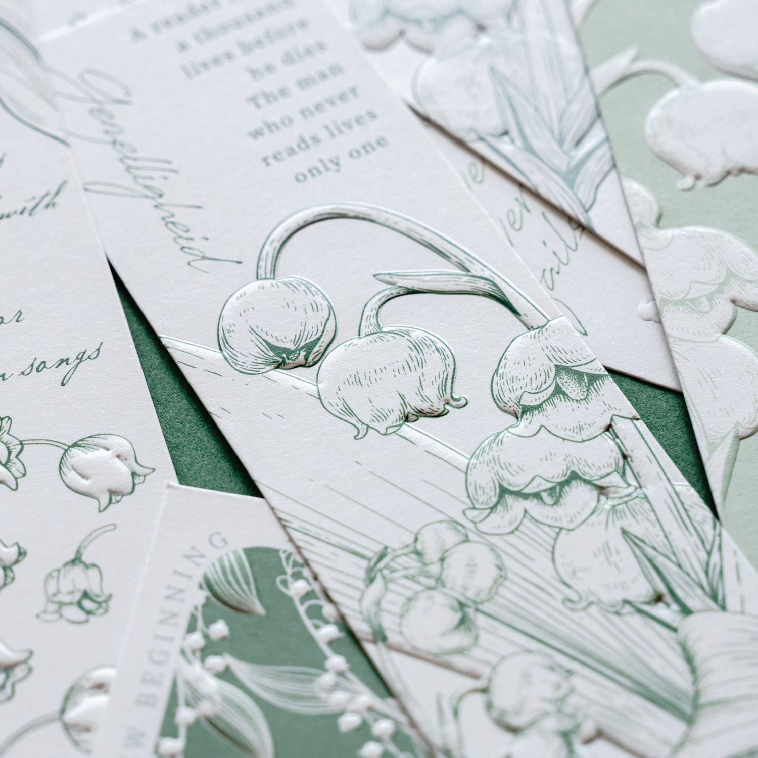 20 шт. набор закладок «Ландыш» рельефный цветок бумажный маркер для страниц для книг — фото 7