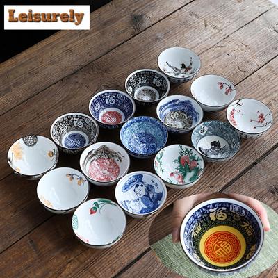 110ml Blue and White Porcelain Teacup Hand-painted Master Cup Tasting Meditation Cup Puer Tea Bowl Coffee Mugs Kung Fu Teaware
