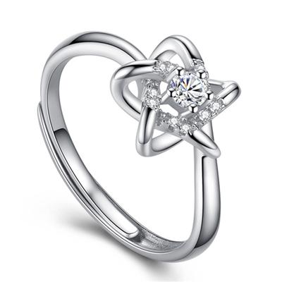 Five -Pointed Star Ring For Women ,Plated Jewelry ,Star Open Ring ,Adjustable Mouth ,Trendy Student 