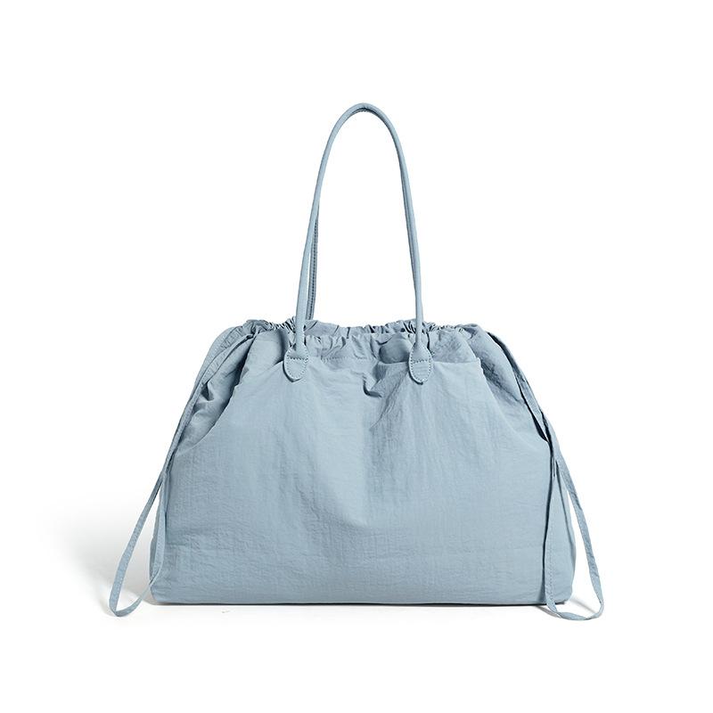 Large Capacity Drawstring Shoulder Bag Sport Lightweight Tote Bag Commuter Travel Storage Bag