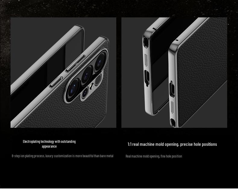 Samsung Galaxy S25/S24 Ultra Genuine Leather Protective Case - Full Coverage, Anti-Drop Business Cover.