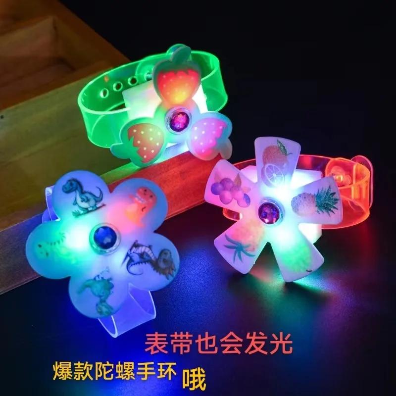 1 Stück leuchtende Armbänder LED-Licht Uhr Ringe Kreisel Handkreisel Leuchten im Dunkeln Fidget Spinner Finger Stressabbau Spielzeug