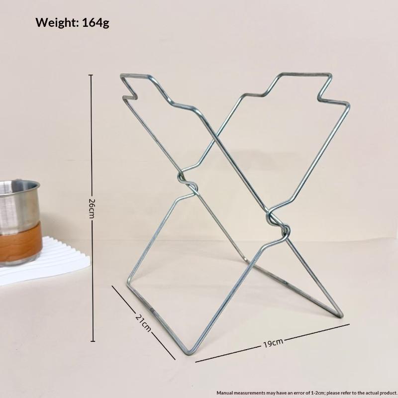 Collapsible Stainless Steel Garbage Bag Holder, Kitchen Countertop Trash Bag Support Rack, Portable Storage Organizer Stand