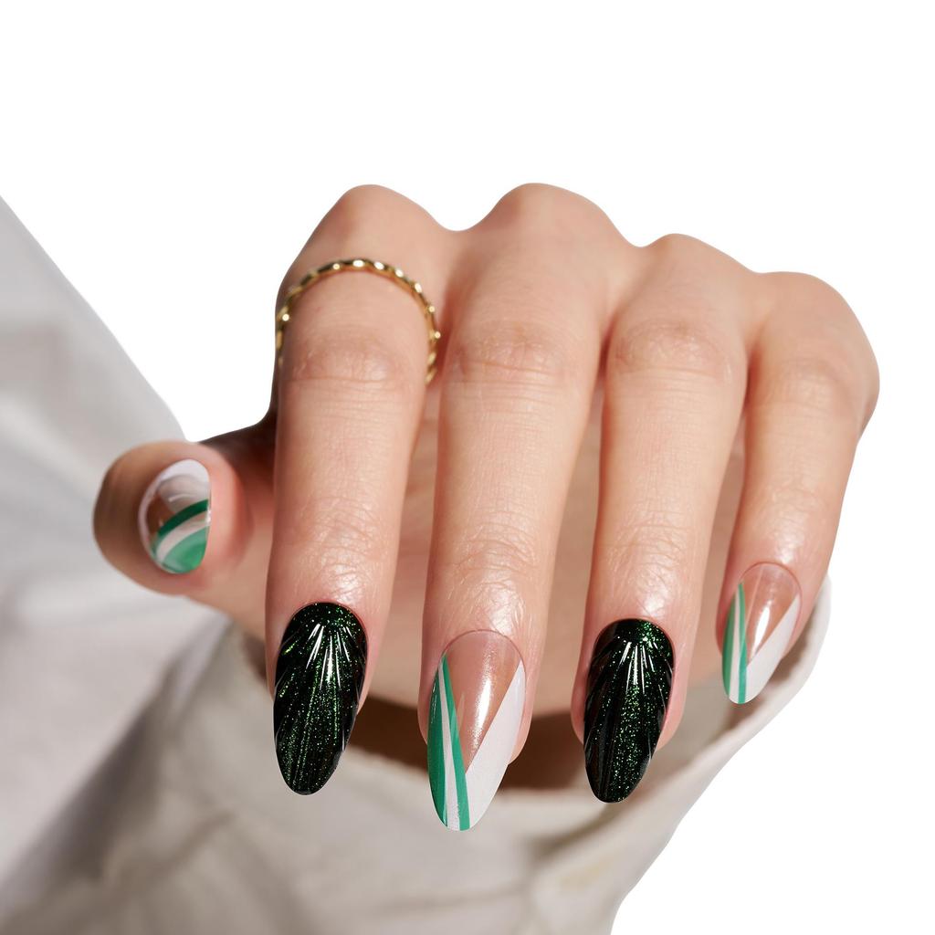 Cat Eye Wearable False Nails - Simple Whitening, Removable, High-End Nail Patches