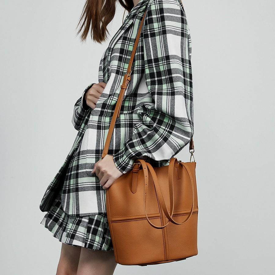 Fashion Handbag Large Capacity Textured Shoulder Bag Cowhide Light Luxury Tote Women's Bag