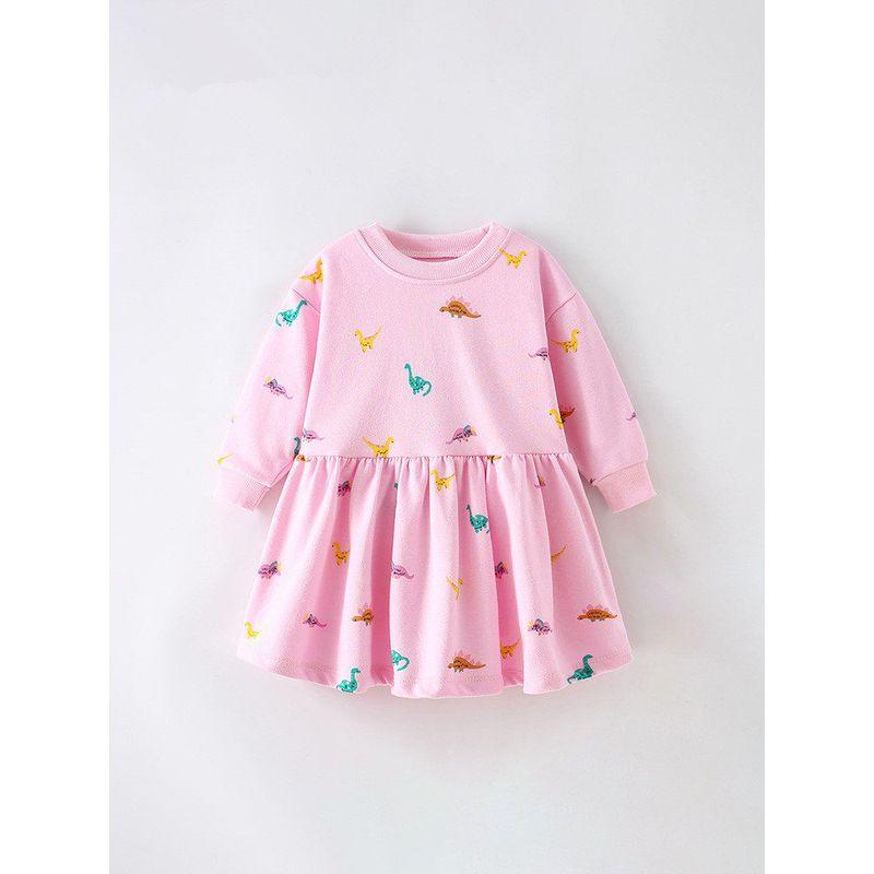 Girls' Sweatshirt Long-Sleeve Dress Baby Children's Pure Cotton Spring and Autumn Clothing Small and Medium-Sized Children's Princess Dress Trendy