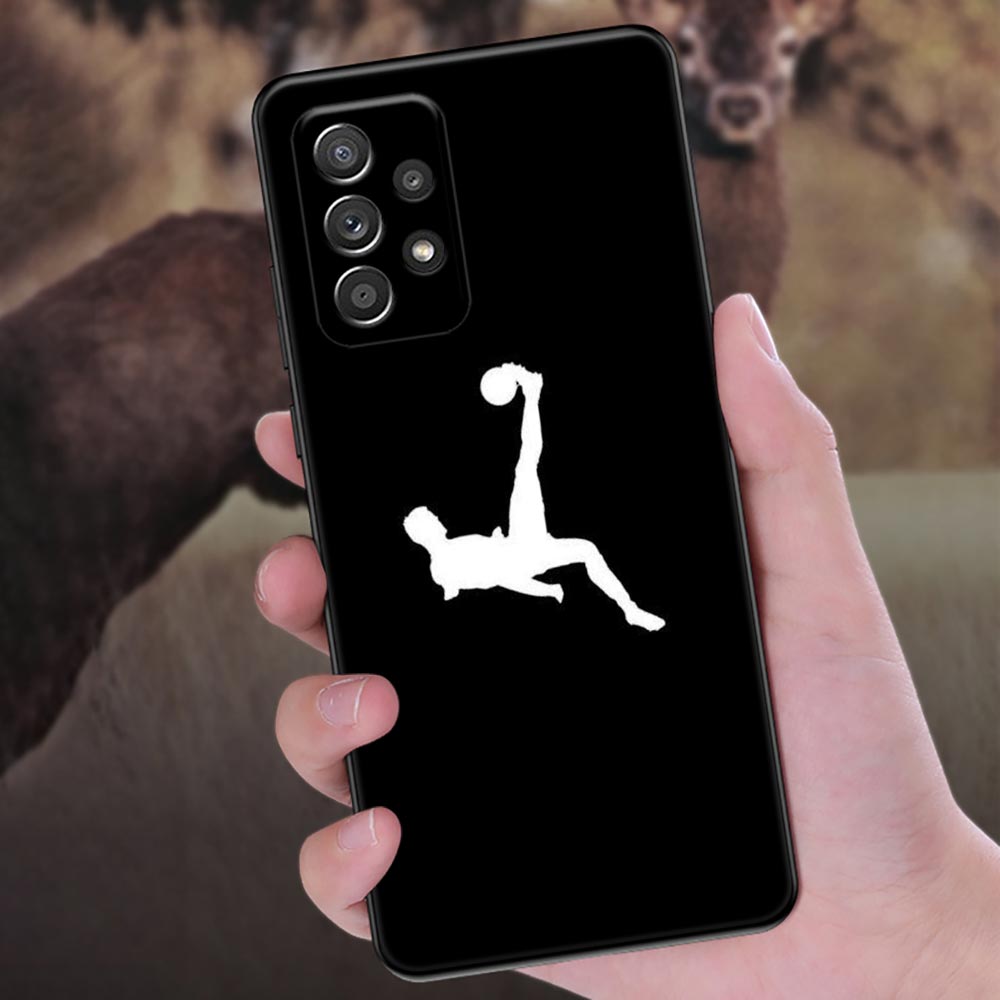 Fire Football Soccer Ball Phone Case For Samsung Galaxy A57 A56 A37 A55 A36 5G A26 A54 A52 A35 A34 A25 A17 A16 A15 A07 A06 Cover