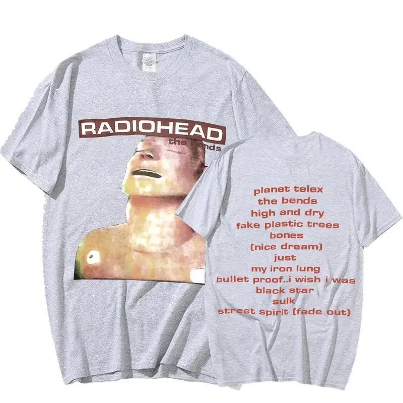 Vintage Rock Band Radiohead T Shirt Men 100% Cotton T-shirts Hip Hop The Bends Music Album Print Tee Shirt Oversize Top