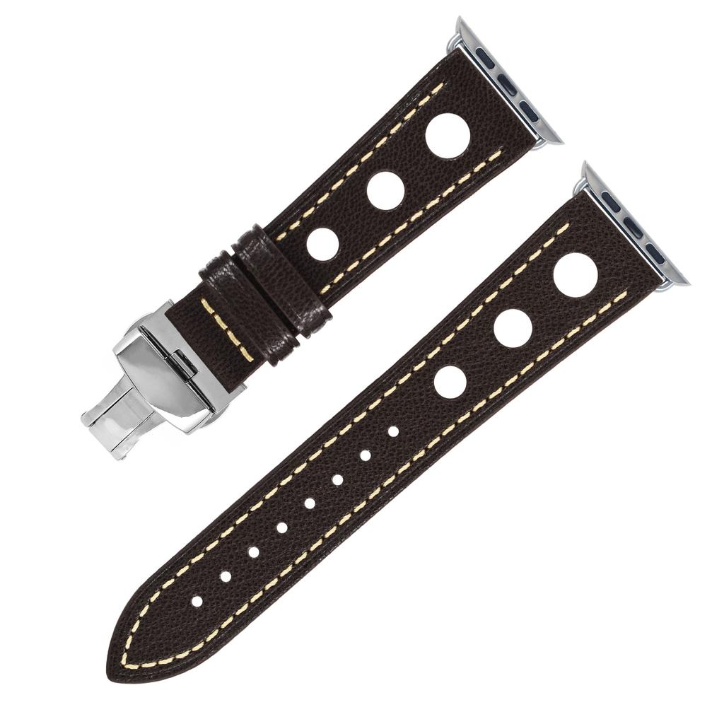 Suitable for Apple Watch Leather Butterfly Buckle Strap