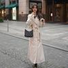 Women's Tall Extra-Long Grey Trench Coat, Spring Autumn 2025 New Style, Ankle-Length Casual Outerwear