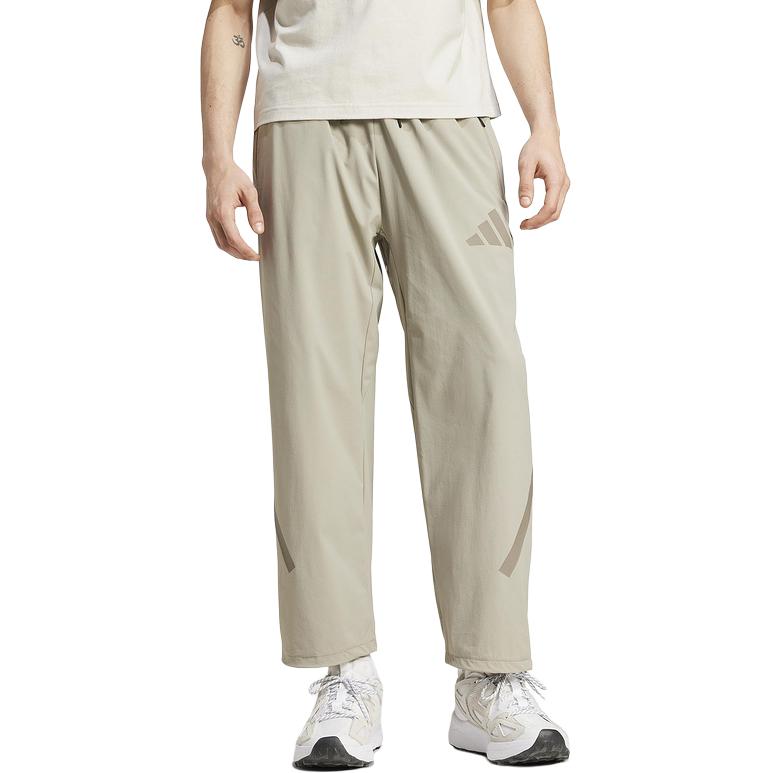 Adidas True Healing Series SS25 Casual Versatile Lace-Up Straight-Leg Knitted Sports Pants Men Pants Off-White JN9030