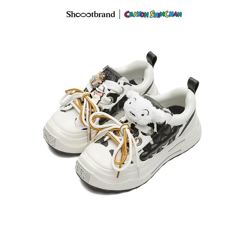

Crayon Shin-chan x XSHOOTBRAND Canvas Sneakers: Thick-Soled, Casual, Unisex. 35 білий
