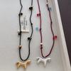 Cute Smooth Surface Matte Color Cartoon Horse Multicolor Beads Pendant Necklaces For Women Adjusting Rope Sweater Chain