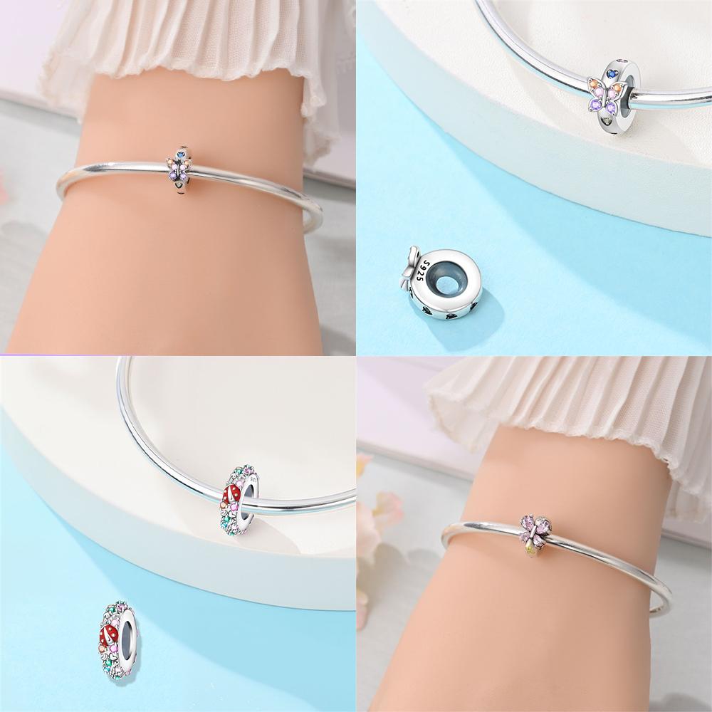 Original Copper Colored Animal Heart Beads Pink Bow Insect Beetle Beads Fit Bracelet Diy Jewelry Fine Gift Accessory Making