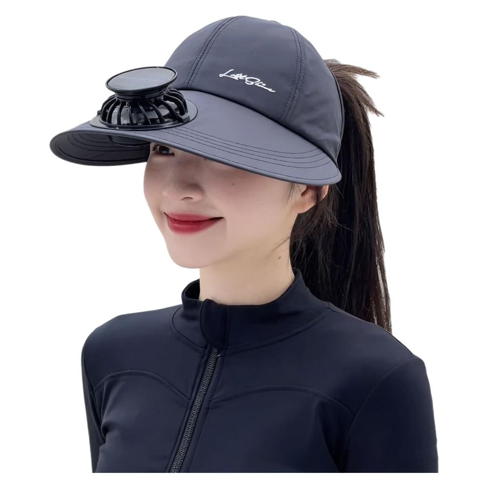 USB Charging Rechargeable Sun Hat Solar Charging Sun Hat New Solar Fan Hat Mountain Climbing чёрный