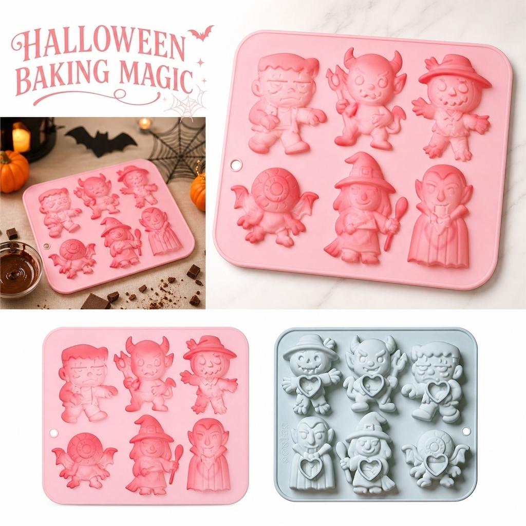 Silicone Chocolate Molds Halloween Candy Silicone Witch Devil Baking for Fondant