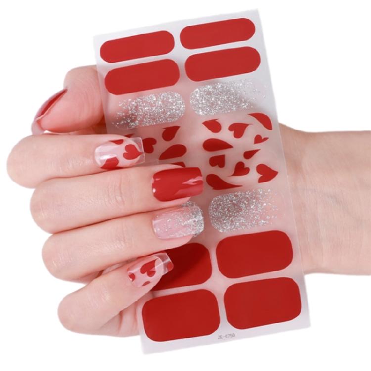 Valentine's Day Full Wrap Nail Stickers Nails Polish Strips Adhesive DIY Nails Art Decals Manicure Accessories