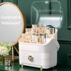 3 Tiers Makeup Organizer Holder Cosmetic Storage Box with Dust Free Cover Portable Handle 2 Rroomy Drawers