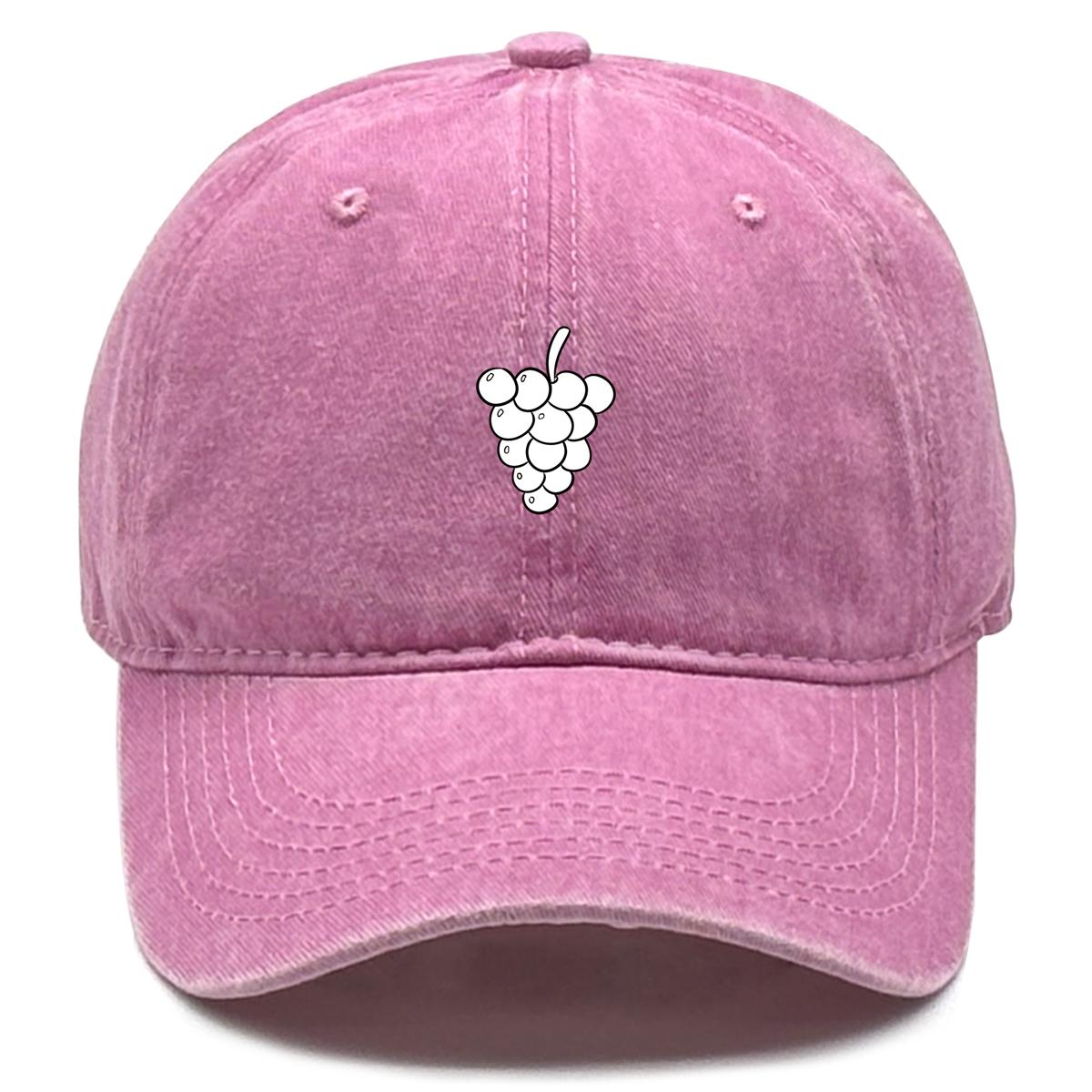 

Регулируемая бейсболка с принтом белого винограда, фруктовая сетчатая шляпа, легкая, с изогнутым козырьком, выстиранная однотонная кепка-снэпбек as the picture розовый