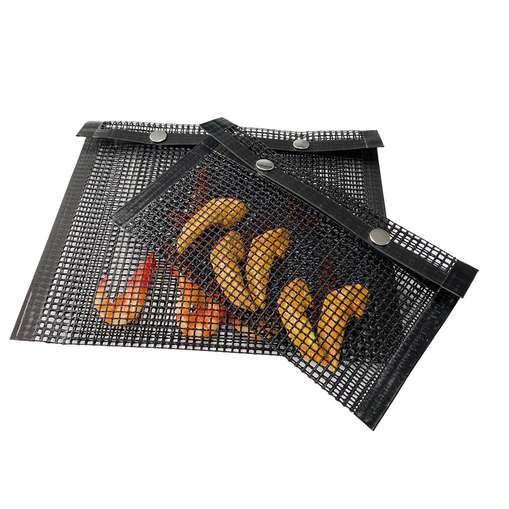 3Sizes Heat Resistant Mesh Non-Stick Grill Mat Outdoor BBQ Bag Baking Tool