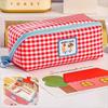 Large Capacity Grid Stationery Bag Korean Style Dopamine Pencil Pouch Prism Pencil Case  Student