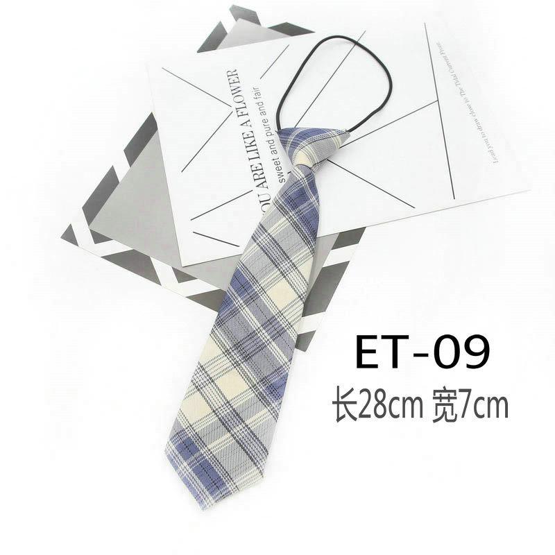 Ins Plaid Cotton Tie, Women'S Uniform College Style Rubber Band, Free Lazy Tie