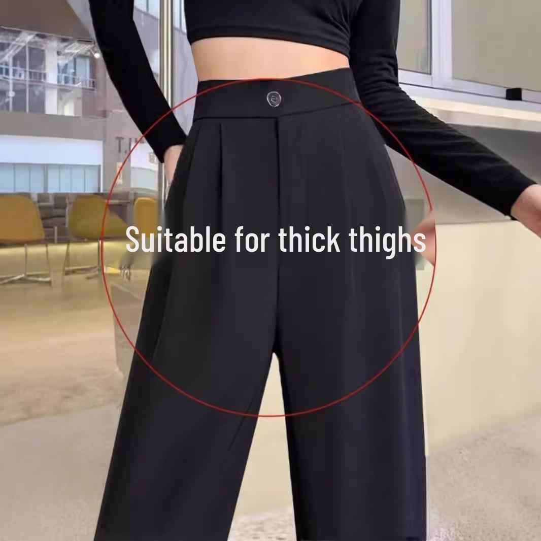 

Women s High-Waist Black Wide-Leg Pants - Spring 2024 Fashion XXL