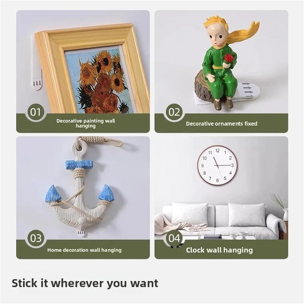 36 Pairs Seamless Photo Frame Velcro Loop Mounting Tape Removable Wall Fastener Adhesive Backing Magic Wall Nail-Free Stickers