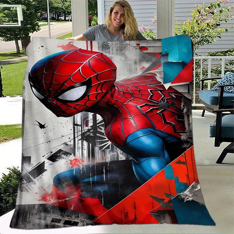 1pc Spider-Man Printing Blanket - Soft, All-Season Throw for Office Blanket, | Personalized Gift with Adorable Cartoon Design