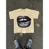 Boys' Summer T Shirt Fashion Mouth Print Big Boy Casual Loose Short Sleeve