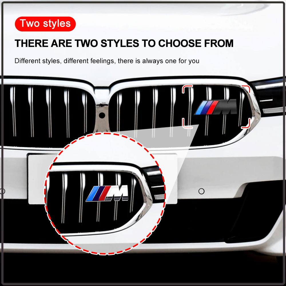 M LOGO Emblem Fender Badge Trunk Sticker Car Front Grille Badge 3D For BMW M Performance Power M3 M5 F30 F20 F25 X1 X3 X5