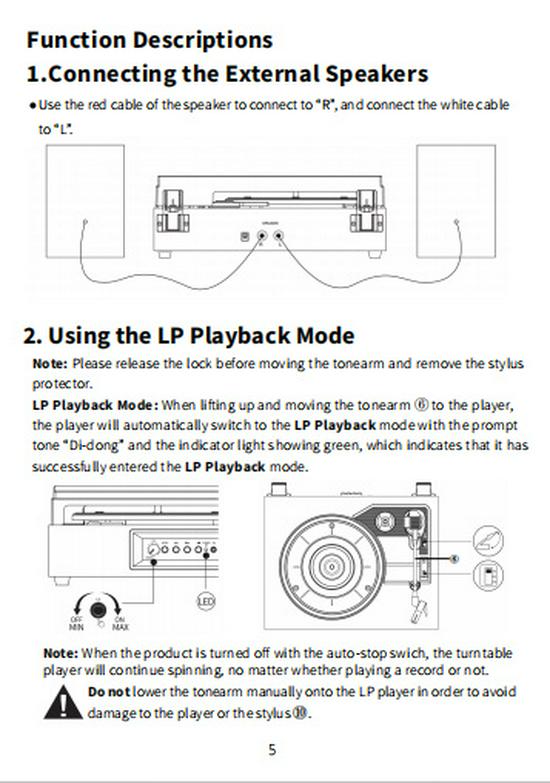Retro Vinyl Record Player Bluetooth Speaker with Independent Sound Cavity for Home Parties