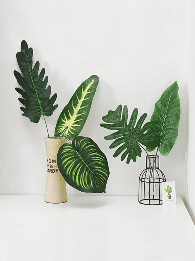 Artificial Monstera Leaves Hawaiian Style Jungle Wedding Birthday Party Decoration Hotel Dinner Table Decor Fake Plant Walls